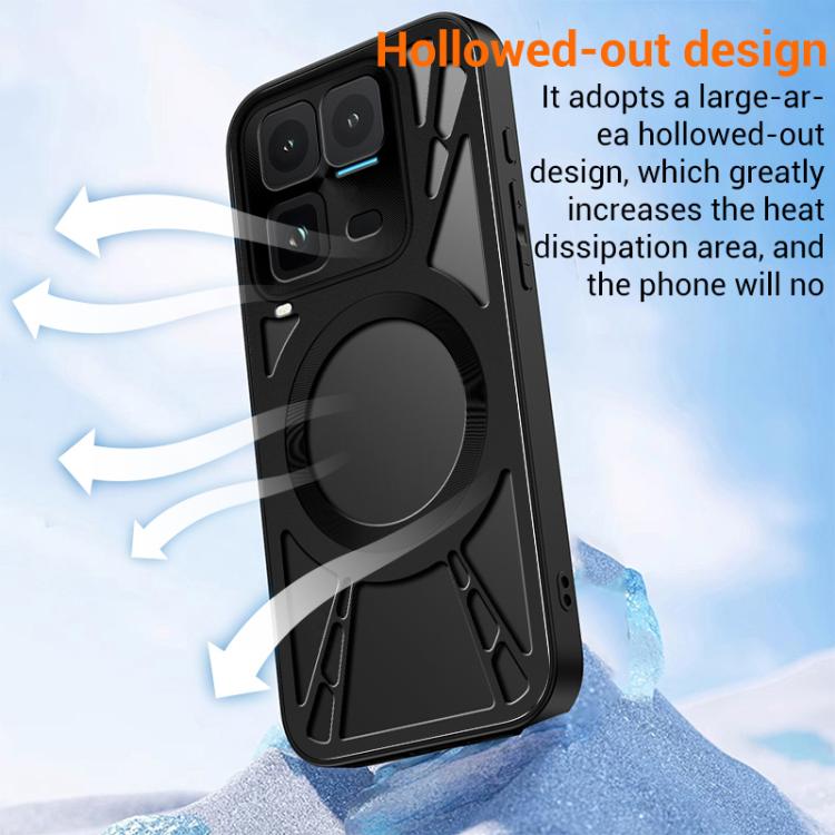 For vivo iQOO 15 Ultra 5G Silicone Cooling Hollow Metal MagSafe Phone Case