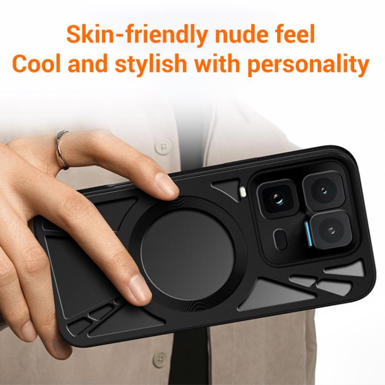 For vivo iQOO 15 Ultra 5G Silicone Cooling Hollow Metal MagSafe Phone Case
