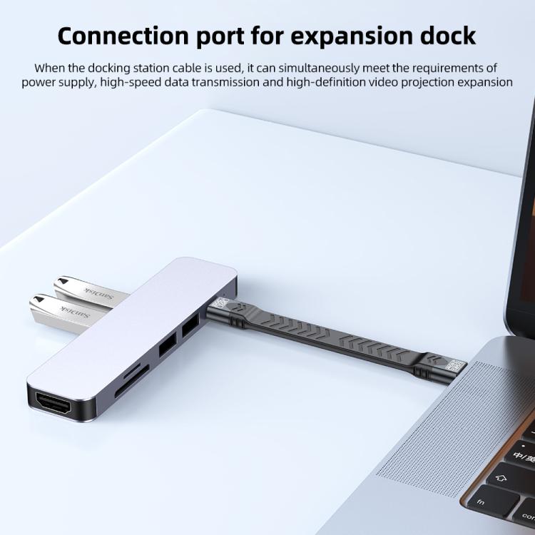 USB5 240W 16K 80Gbps Type-C to Type-C For Thunderbolt 5 Full Function FPC Cable Data Cable - Black