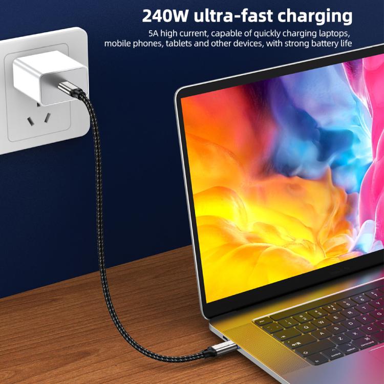 USB5 240W 16K 80Gbps Type-C to Type-C Thunderbolt 4 Full-function Data Cable - Gunmetal