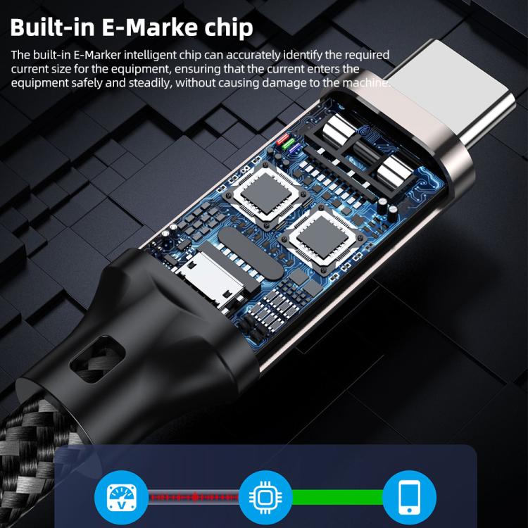 USB5 240W 16K 80Gbps Type-C to Type-C Thunderbolt 4 Full-function Data Cable - Gunmetal