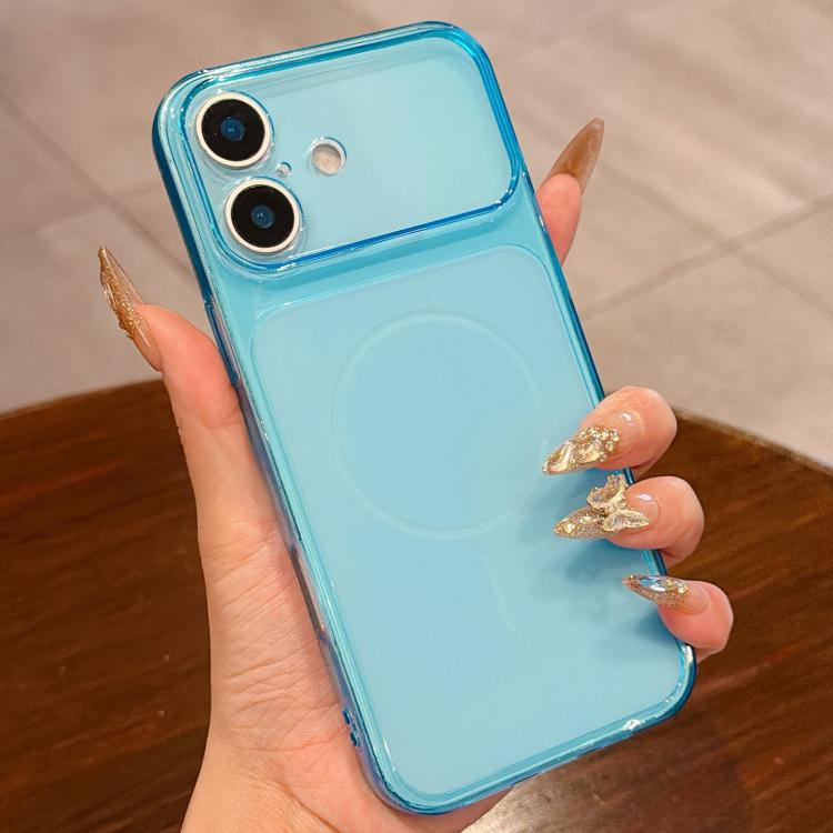 For iPhone 16 Large Window Precision Hole Translucent Frosted TPU Phone Case