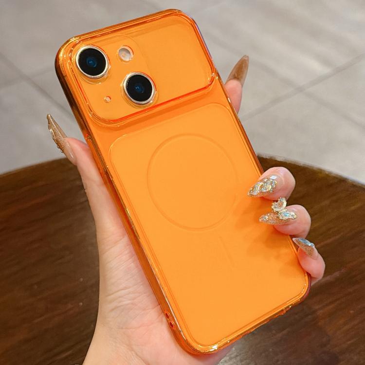 For iPhone 15 Plus Large Window Precision Hole Translucent Frosted TPU Phone Case