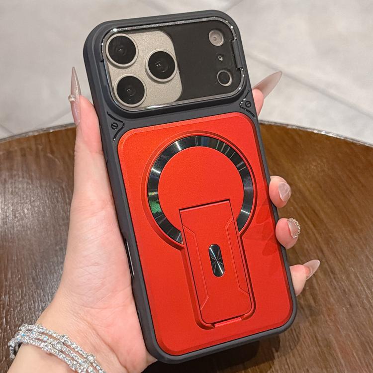 For iPhone 17 Pro Max Shockproof Lens Cover Magnetic Phone Case with Hidden Holder