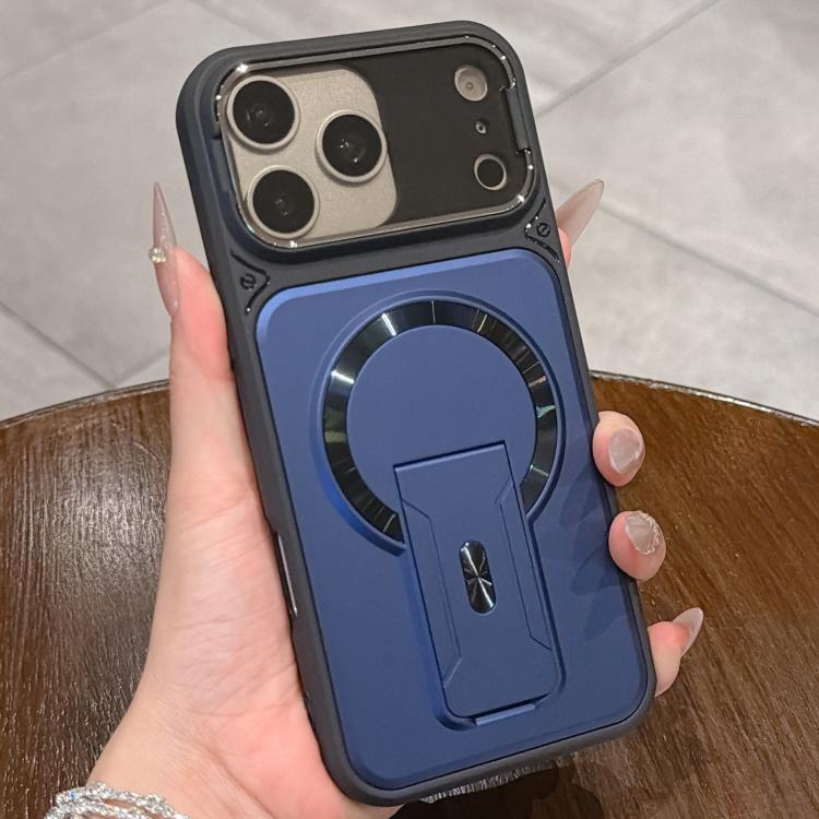 For iPhone 17 Pro Shockproof Lens Cover Magnetic Phone Case with Hidden Holder