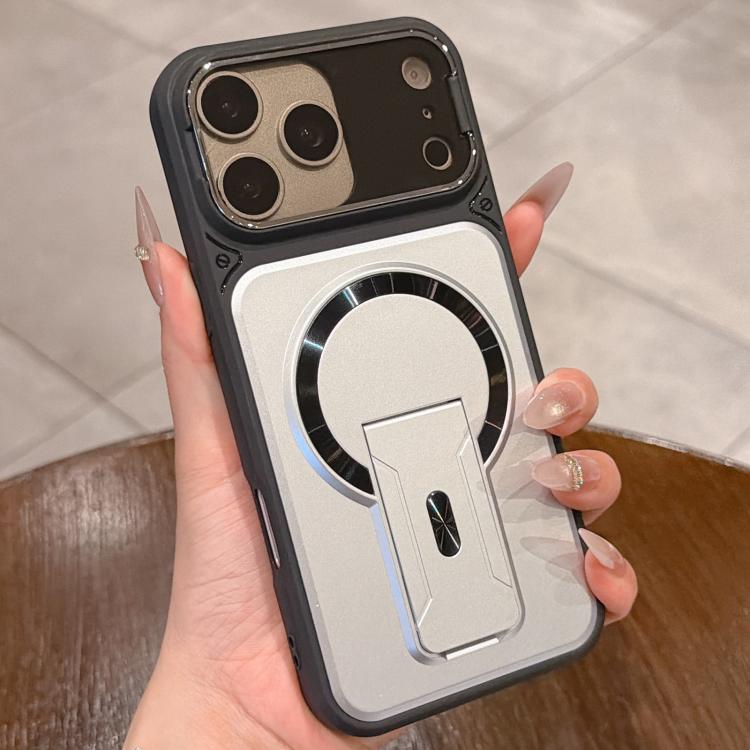 For iPhone 17 Pro Shockproof Lens Cover Magnetic Phone Case with Hidden Holder