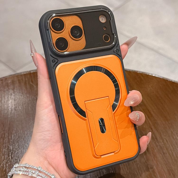 For iPhone 17 Pro Shockproof Lens Cover Magnetic Phone Case with Hidden Holder
