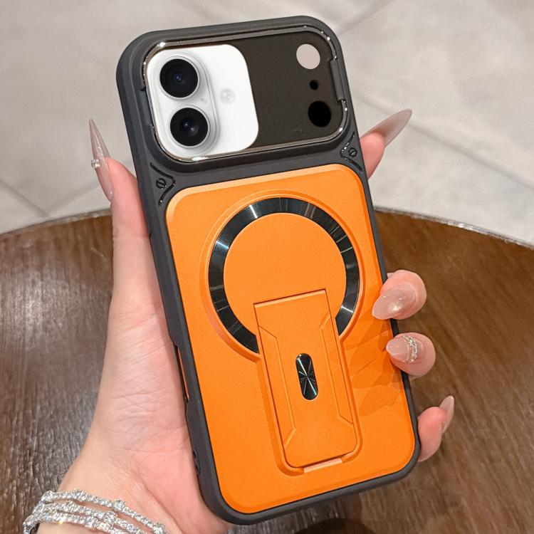 For iPhone 17 Shockproof Lens Cover Magnetic Phone Case with Hidden Holder