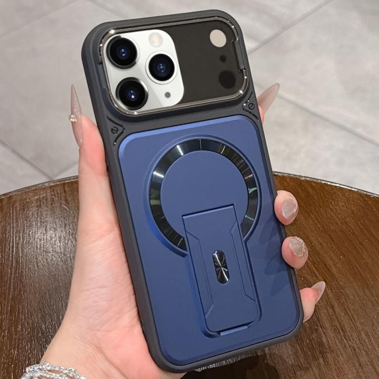 For iPhone 11 Pro Max Shockproof Lens Cover Magnetic Phone Case with Hidden Holder