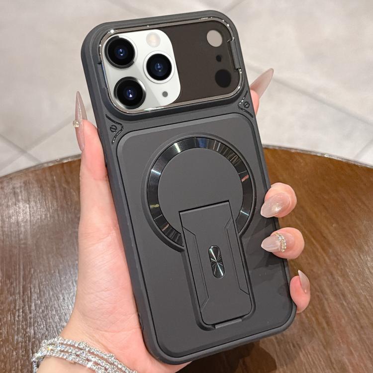 For iPhone 11 Pro Max Shockproof Lens Cover Magnetic Phone Case with Hidden Holder