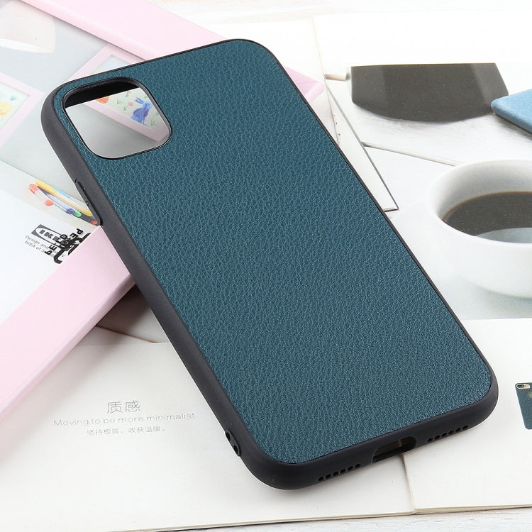 For iPhone 11 Pro Max Bead Texture Genuine Leather Protective Case