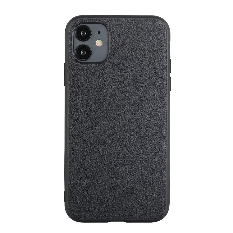 For iPhone 12 / 12 Pro Bead Texture Genuine Leather Protective Case