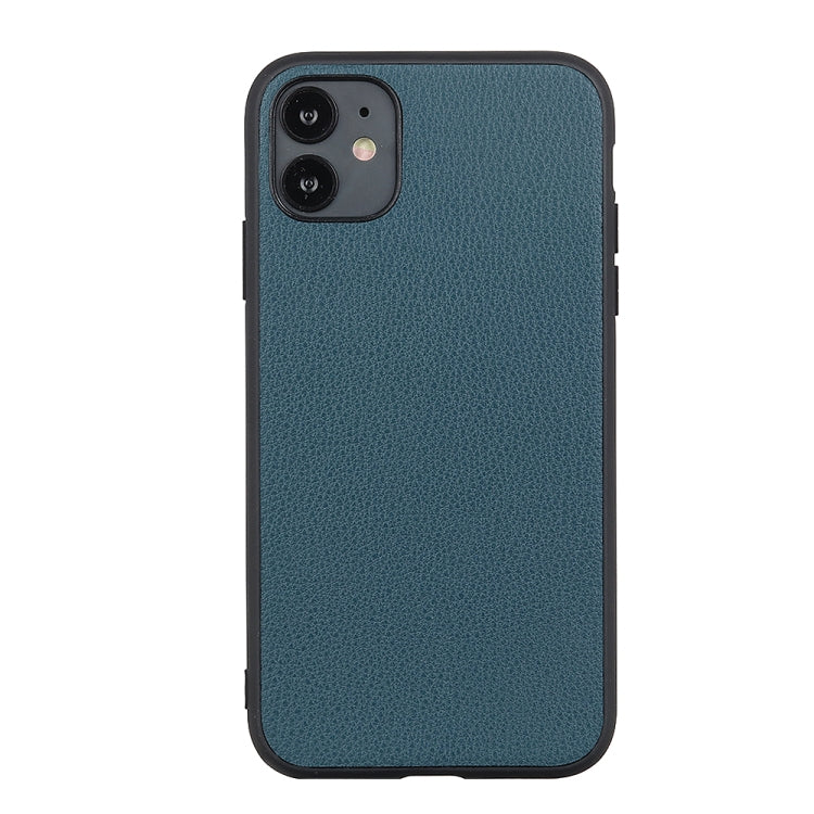 For iPhone 12 / 12 Pro Bead Texture Genuine Leather Protective Case