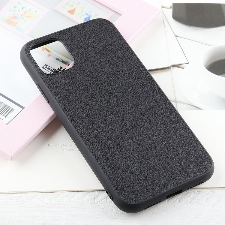 For iPhone 12 Pro Max Bead Texture Genuine Leather Protective Case