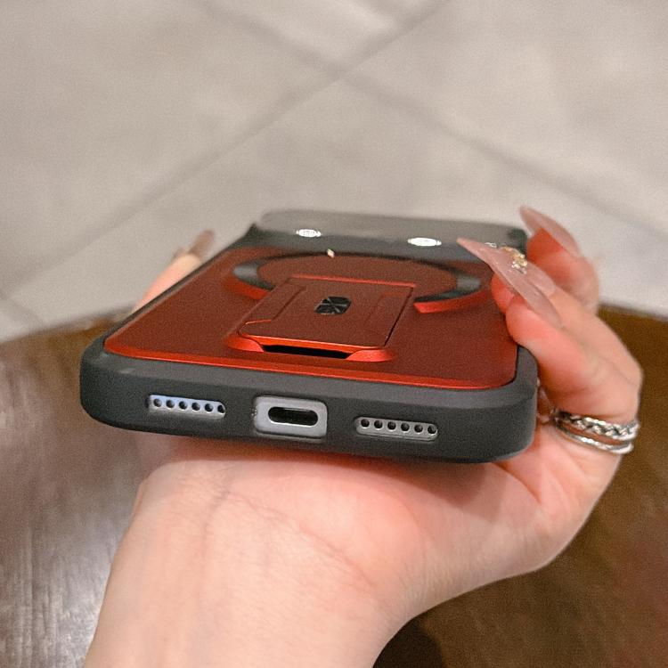 For iPhone 12 Pro Max Shockproof Lens Cover Magnetic Phone Case with Hidden Holder