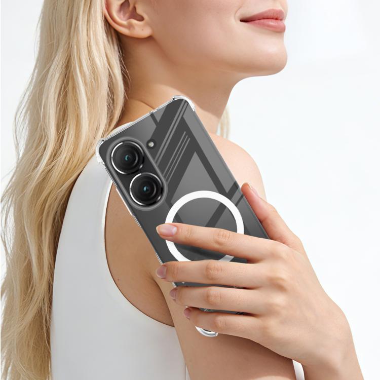 For Asus Zenfone 9/Zenfone10 imak Magnetic Shockproof Airbag TPU Phone Case - Transparent