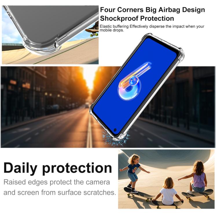 For Asus Zenfone 9/Zenfone10 imak Magnetic Shockproof Airbag TPU Phone Case - Transparent
