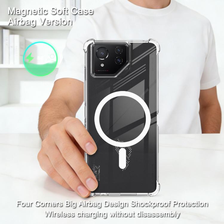 For Asus ROG Phone 8/ROG Phone 8 Pro imak Magnetic Shockproof Airbag TPU Phone Case - Transparent