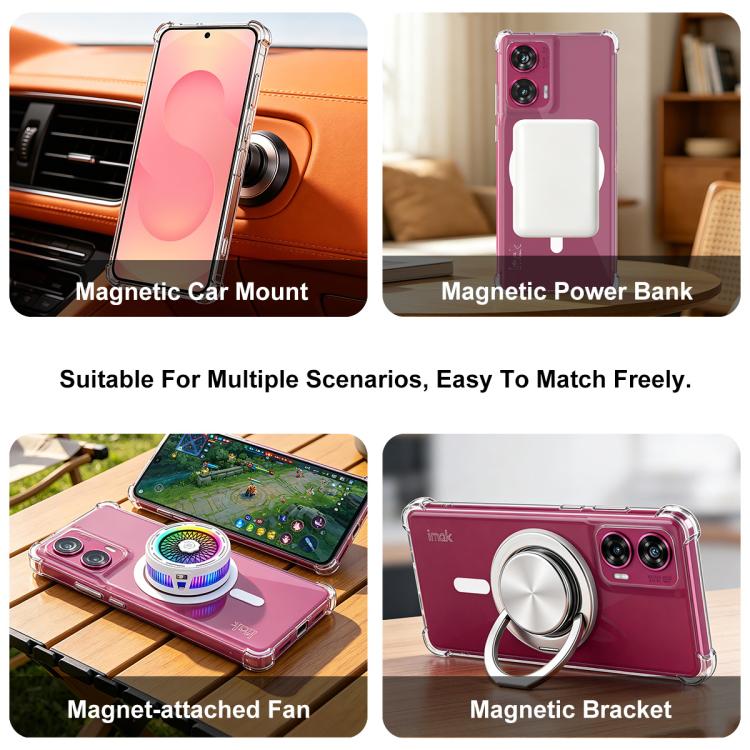 For Asus ROG Phone 8/ROG Phone 8 Pro imak Magnetic Shockproof Airbag TPU Phone Case - Transparent