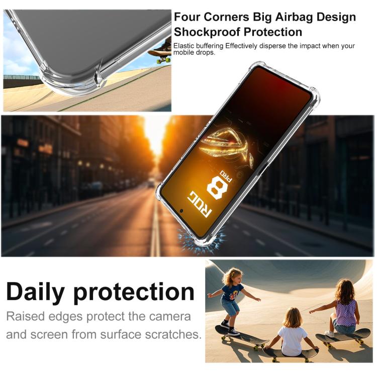 For Asus ROG Phone 8/ROG Phone 8 Pro imak Magnetic Shockproof Airbag TPU Phone Case - Transparent