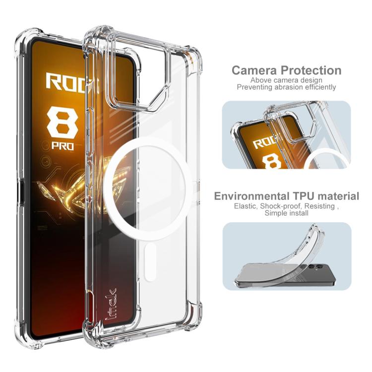 For Asus ROG Phone 8/ROG Phone 8 Pro imak Magnetic Shockproof Airbag TPU Phone Case - Transparent