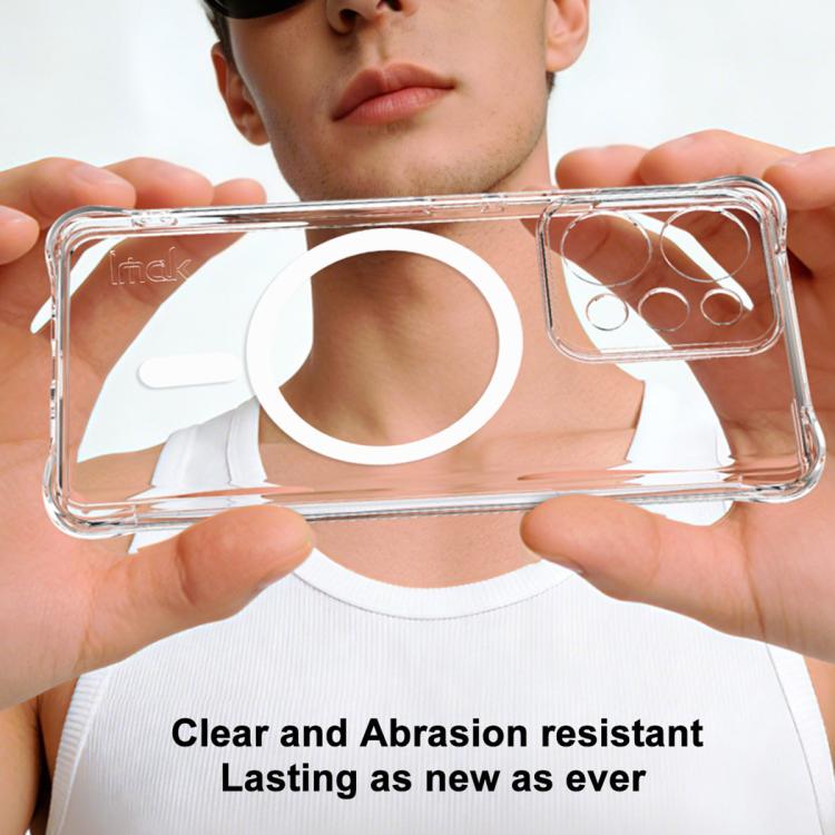For Realme P4 Power 5G imak Magnetic Shockproof Airbag TPU Phone Case - Transparent