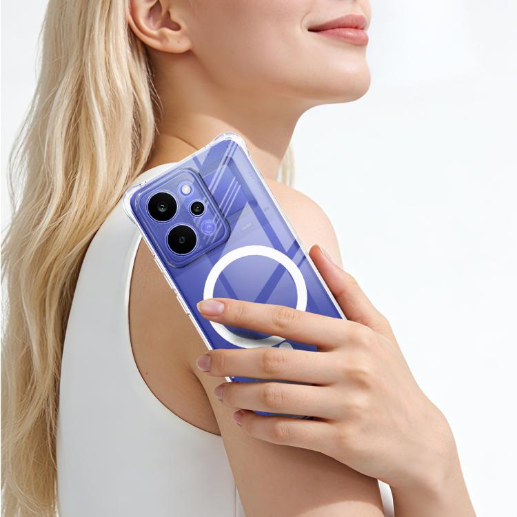 For Realme P4 Power 5G imak Magnetic Shockproof Airbag TPU Phone Case - Transparent