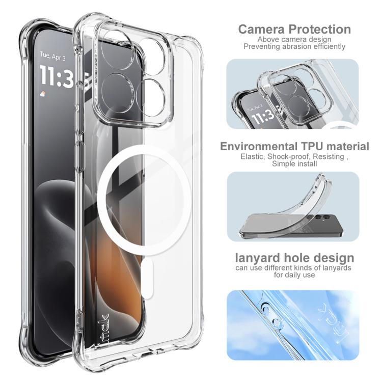 For Motorola Edge 70 Fusion 5G imak Magnetic Shockproof Airbag TPU Phone Case - Transparent