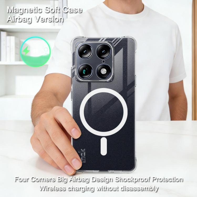 For Motorola Edge 70 Ultra 5G imak Magnetic Shockproof Airbag TPU Phone Case - Transparent