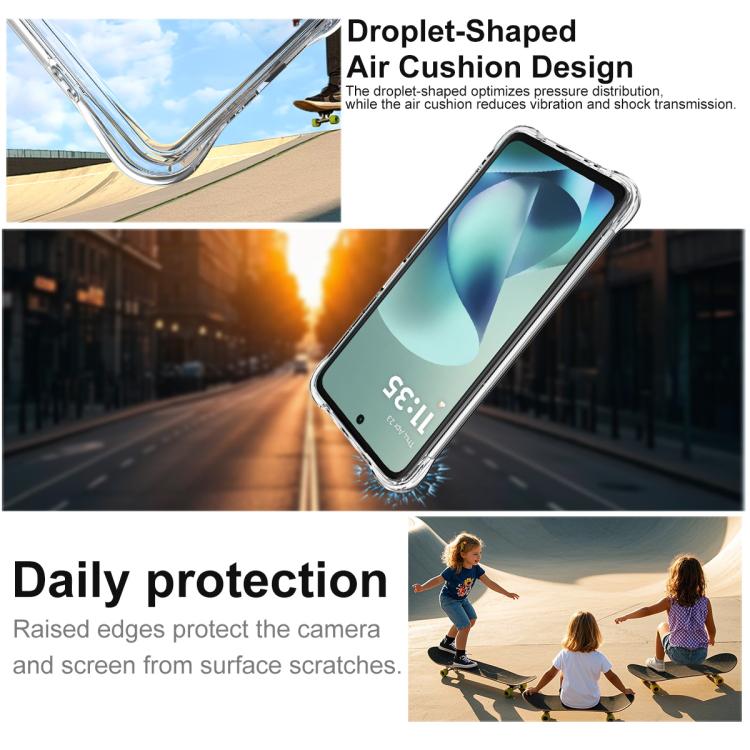 For Motorola Moto G57 Power 5G imak Magnetic Shockproof Airbag TPU Phone Case - Transparent