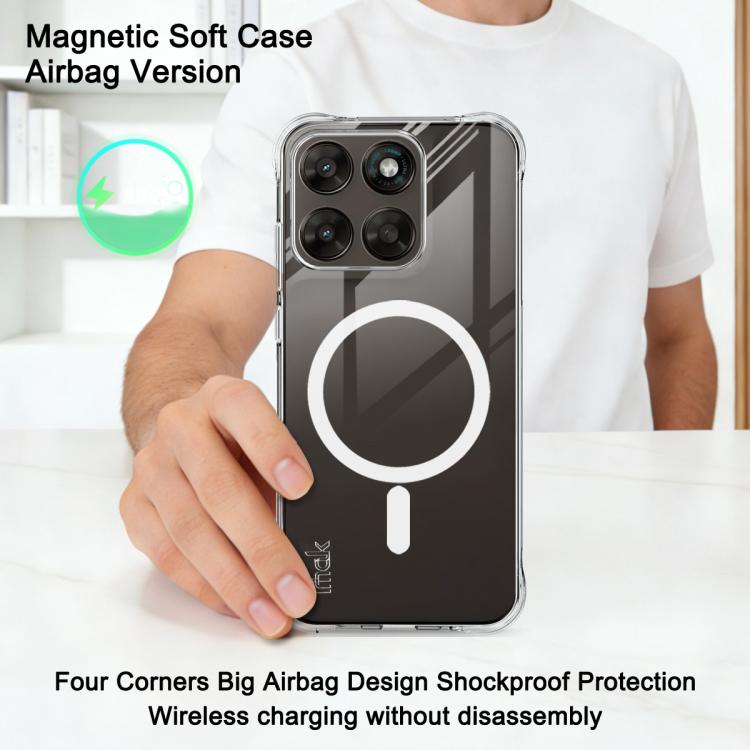 For Motorola Moto G67 5G/G77 5G imak Magnetic Shockproof Airbag TPU Phone Case - Transparent