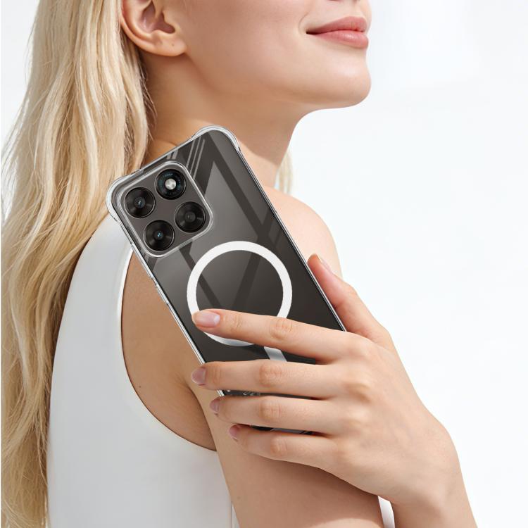 For Motorola Moto G67 5G/G77 5G imak Magnetic Shockproof Airbag TPU Phone Case - Transparent