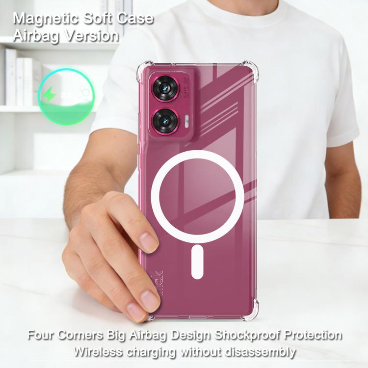 For Motorola Edge 50 Fusion imak Magnetic Shockproof Airbag TPU Phone Case - Transparent