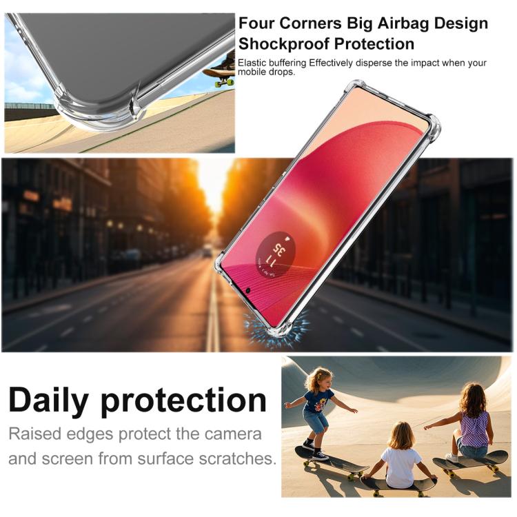For Motorola Edge 50 Fusion imak Magnetic Shockproof Airbag TPU Phone Case - Transparent