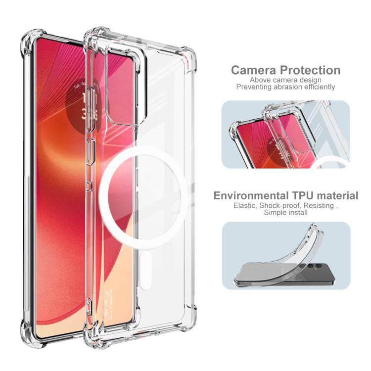 For Motorola Edge 50 Fusion imak Magnetic Shockproof Airbag TPU Phone Case - Transparent
