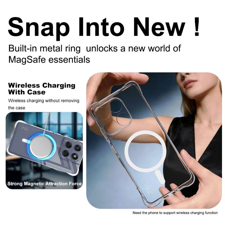 For Motorola Edge 60/60 Fusion imak Magnetic Shockproof Airbag TPU Phone Case - Transparent