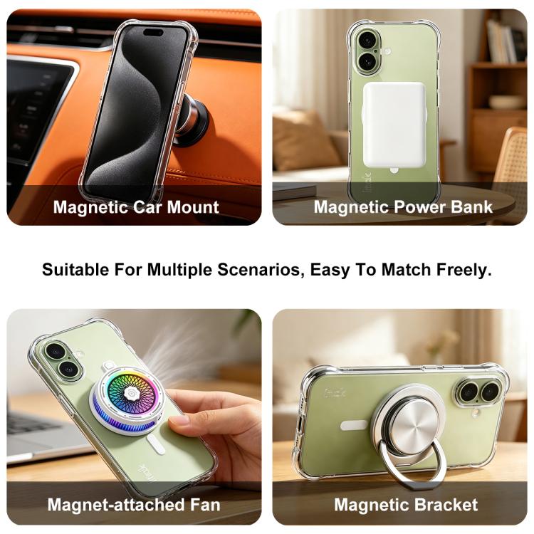 For Motorola Edge 60/60 Fusion imak Magnetic Shockproof Airbag TPU Phone Case - Transparent