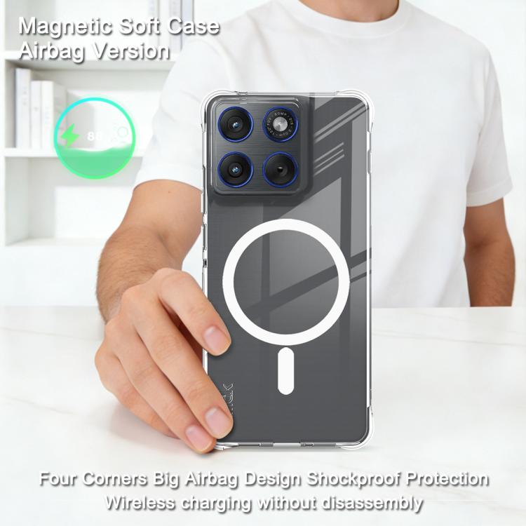 For Motorola Edge 70 5G imak Magnetic Shockproof Airbag TPU Phone Case - Transparent
