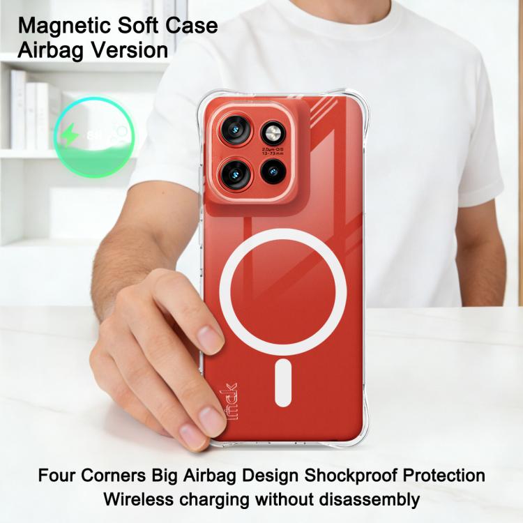 For Motorola Moto S50 5G imak Magnetic Shockproof Airbag TPU Phone Case - Transparent