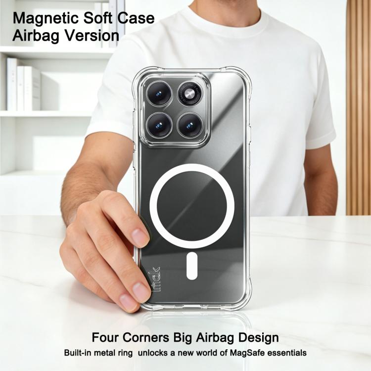 For Motorola Edge 5G 2026 imak Magnetic Shockproof Airbag TPU Phone Case - Transparent