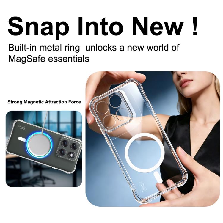 For Motorola Edge 5G 2026 imak Magnetic Shockproof Airbag TPU Phone Case - Transparent