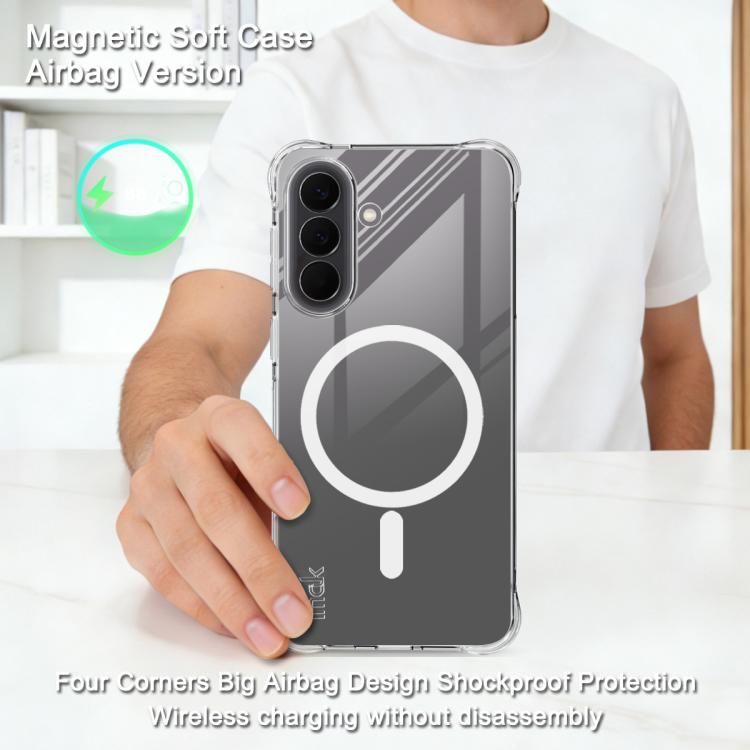 For Samsung Galaxy A57 5G imak Magnetic Shockproof Airbag TPU Phone Case - Transparent