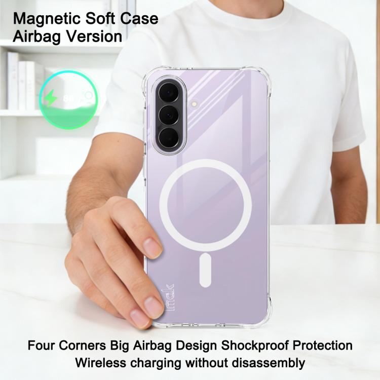 For Samsung Galaxy A37 5G imak Magnetic Shockproof Airbag TPU Phone Case - Transparent