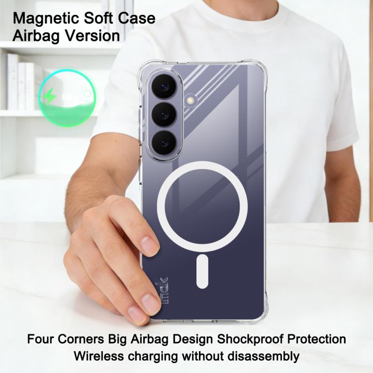 For Samsung Galaxy S26 5G imak Magnetic Shockproof Airbag TPU Phone Case - Transparent