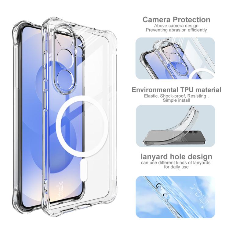 For Samsung Galaxy S26 5G imak Magnetic Shockproof Airbag TPU Phone Case - Transparent