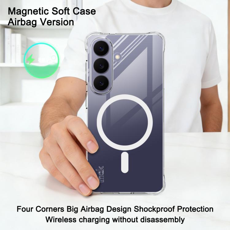 For Samsung Galaxy S26+ 5G imak Magnetic Shockproof Airbag TPU Phone Case - Transparent