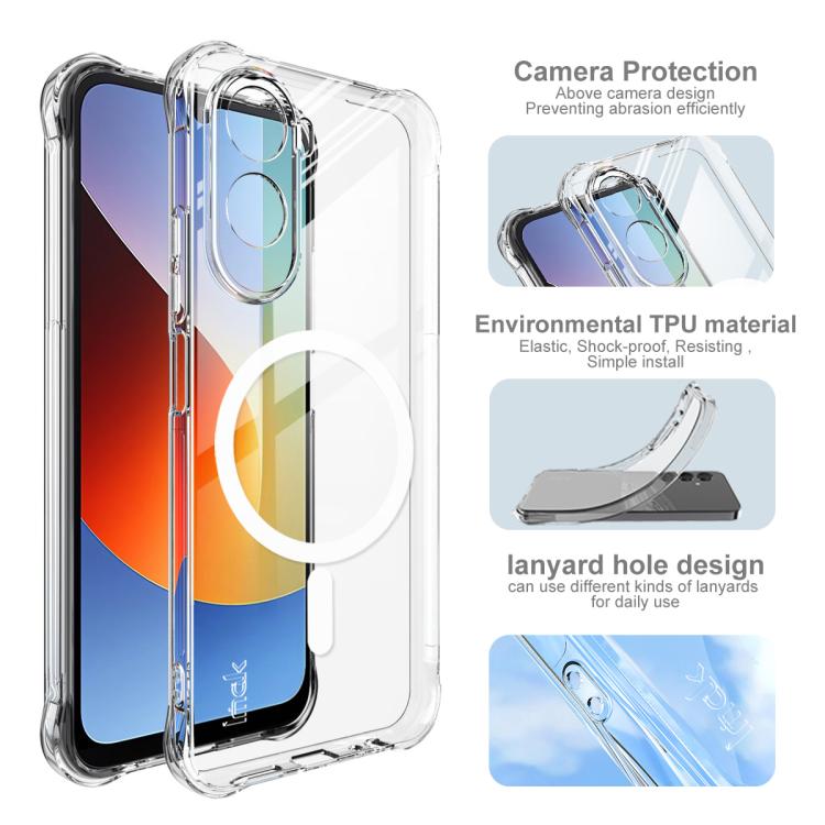For Redmi A7 Pro 171mm/Poco C85x 5G imak Magnetic Shockproof Airbag TPU Phone Case - Transparent