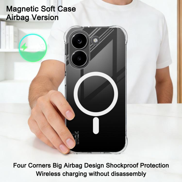 For Redmi Turbo 5 5G/Poco X8 Pro 5G imak Magnetic Shockproof Airbag TPU Phone Case - Transparent