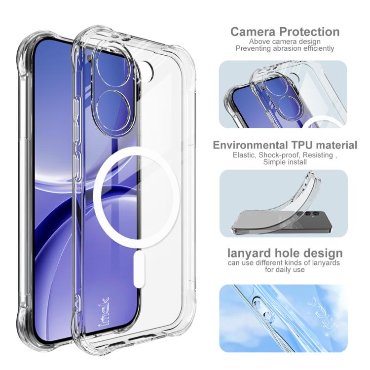For Redmi Turbo 5 5G/Poco X8 Pro 5G imak Magnetic Shockproof Airbag TPU Phone Case - Transparent