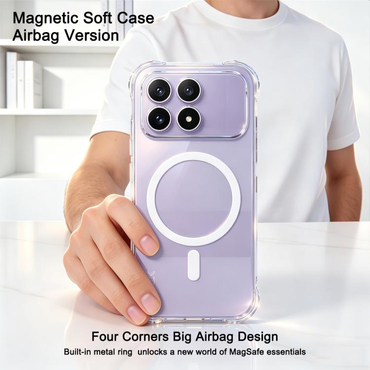 For Redmi K90/Poco F8 Pro 5G imak Magnetic Shockproof Airbag TPU Phone Case - Transparent